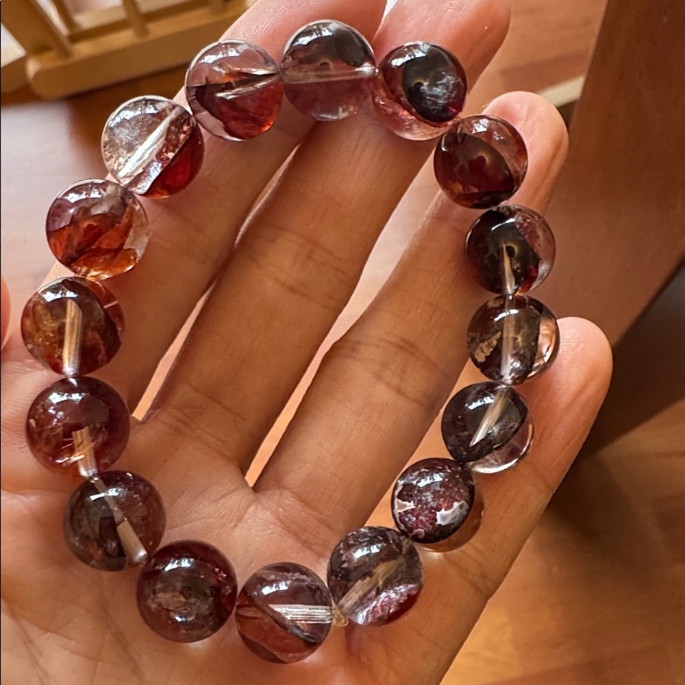 Natural Red Hematoid Quartz bracelet